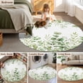 thumbnail image 5 of Round Area Rugs Collection 6 Ft, Light Green Eucalyptus Leaves Non-Slip Residential Carpet, Watercolor Spring Summer Botanical Indoor Crawling Mats Runner Rugs for Living Room/Dining Room/Bedroom, 5 of 8