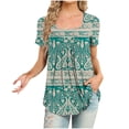 thumbnail image 1 of Blusas de Manga Corta para las Mujeres, Blusa de Camiseta Suelta Casual Hecha de Tela Cómoda para Todo el Uso Diario de Temporada, Blusas para las Mujeres Casual, 1 of 4