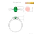 thumbnail image 4 of ANGARA Natural Tapered Shank Emerald Solitaire Ring with Diamond Accents in 14K White Gold for Women (Size-7x5mm) | May Birthstone, Anniversary, Jewelry Gift for Women | Natural Emerald Ring, 4 of 8