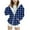 Blue, variant on BFHHYA Girls' Plaid Print Sweatshirt Jacket Kid Tween Oversized Hoodie Zip-Up Drop Shoulder Sweatshirt with Pockets (4-15 Years)