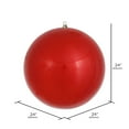thumbnail image 2 of Vickerman 24" Giant Red Ornament. It measures 24 inches in diameter and is made with shatterproof plastic which is resistant to Breaking. UV Resistent Coating., 2 of 4