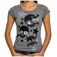 thumbnail image 5 of vigerkar Women's Shirts Clothes Vintage Graphic Tee Y2k 2000s Goth Top Women Short Sleeve Streetwear, Pack of 2 (Grey 1PCS & Yellow 1PCS, L), 5 of 5
