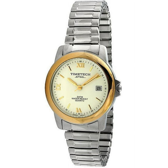 timetech steel 3602m men's two-tone expansion watch