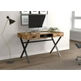 thumbnail image 1 of Safdie & Co. Desk 47L Brown Reclaimed Wood 2 Drawers 1 Shelf Black Metal, 1 of 4