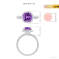 thumbnail image 4 of ANGARA Natural 2.2 ct Amethyst Beaded Shank Ring with Twisted Wire Halo in 14K White Gold for Women (Size-8mm) | February Birthstone, Anniversary, Jewelry Gift for Women | Natural Amethyst Ring, 4 of 9