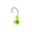 D#106, variant on Luminous Green Jig Head with 3D Red-Black Eyes – Sickle-Shaped Hook for Bass, Trout & Inshore Fishing – Works with Grubs, Worms, Swimbaits