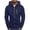Navy, variant on IROINNID Men's Long Sleeve Zip Up Short Hooded Jacket Solid Color Casual Sports Fitness Sweater Cardigan Sweater Jacket