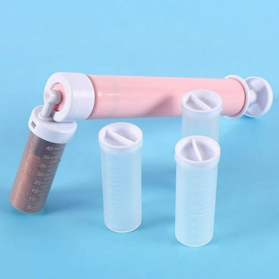 Visland Manual Airbrush for Cakes Glitter Decorating Tools, DIY Baking Cake Airbrush Pump Coloring Spray Gun with 4 Pcs Tube, Kitchen Cake Decorating Kit for Cupcakes Cookies and Desserts