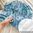 thumbnail image 4 of Twin Sze Fitted Sheet Set - Light Blue Teal 2 Piece Bedding Sets 16" Deep Pocket Fitted Sheet with 1 Pillowcase, Retro Botanical Abstract Art Brushed Microfiber Hotel Luxury Bed Sheets, 4 of 9