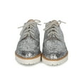 thumbnail image 4 of New Women Qupid Newbie-24 Glitter Encrusted Lace Up Flatform Spectator Loafer, 4 of 5