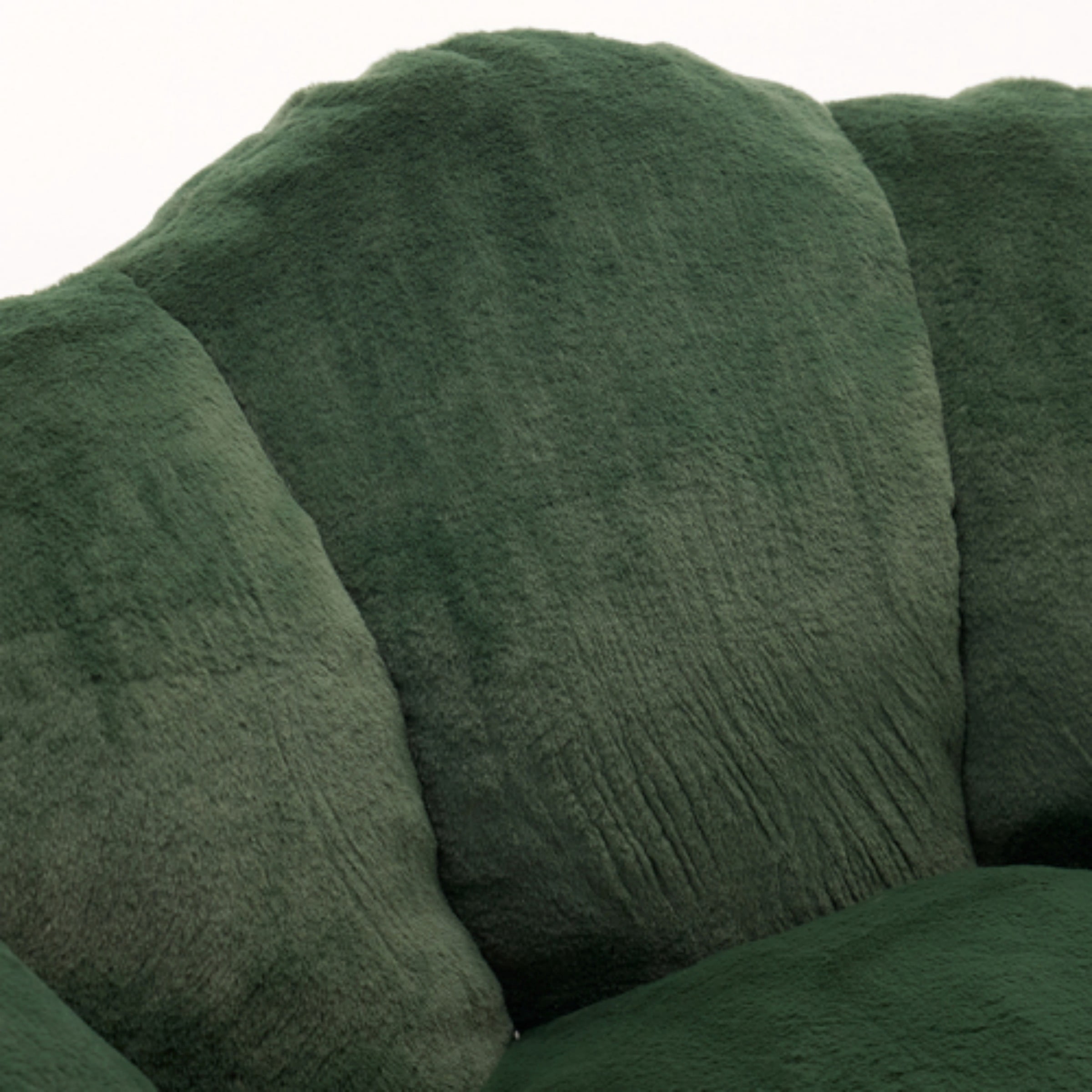 Lotus Bean Bag Sofa Chair for Adults, Memory Foam Lounge Chair with Pull Ring, Lazy Floor Sofa for Living Room Bedroom, Green