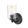 thumbnail image 4 of Millennium Lighting  Metal 1 Light Wall Sconce- Clear Seeded Glass Matte Black Black Matte, 4 of 6