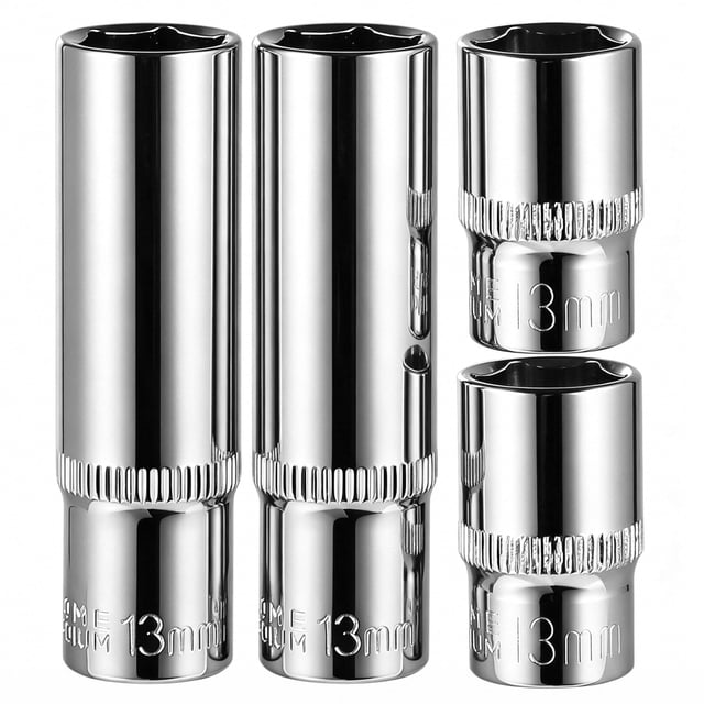 Juego de dados HouseUp de 13 mm, encastre de 3/8", 6 puntas, largos y cortos