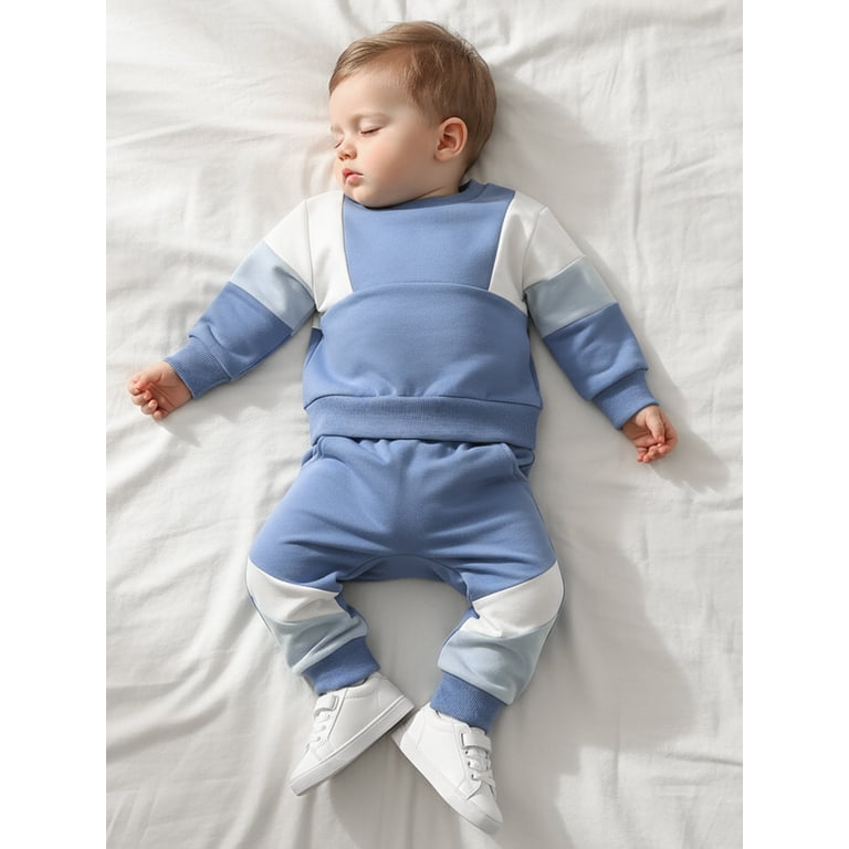 Loicainy Toddler Boy Patchwork Sweatshirt & Joggers Set photo 3