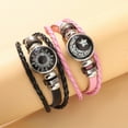 thumbnail image 5 of Sun Moon Couple Leather Bracelets - Vintage Punk Multi-Layer Braided Lover Gift Jewelry, 5 of 6