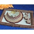 thumbnail image 2 of PARSHWA CREATIONS Maroon Kundan Jewelry Set, Gold-Plated, Necklace Earrings, 2 of 3