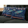 thumbnail image 5 of Ambesonne I Love You Throw Pillow Cover 4 Pack, Spaceship Galaxy, 20", Dark Blue and Coral, 5 of 5