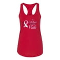 thumbnail image 2 of In October We Wear Pink Awareness Ladies Racerback Tank Top, Red, Small, 2 of 3
