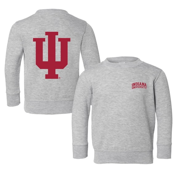 Toddler Chad & Jake Heather Gray Indiana Hoosiers Logo Pullover Sweatshirt