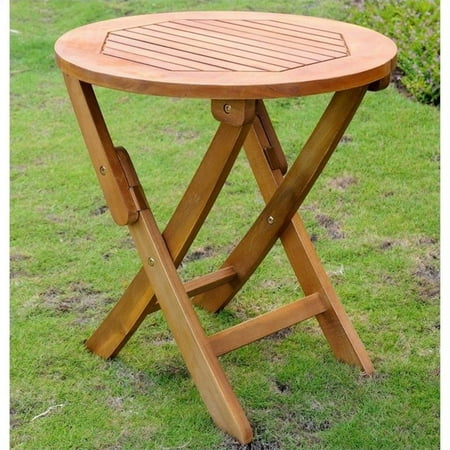 Pemberly Row 19 Folding Patio Table in Natural