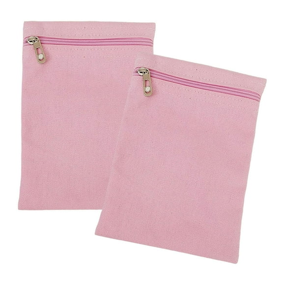 Rongfmy 2Pcs Sew in Pocket with Zipper Hidden Wallet for Sweatshirts Hoodies Jackets Pink