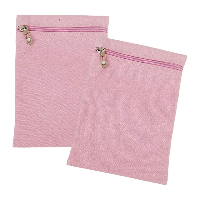 2 piezas de bolsillo cosido con cremallera, billetera pequeña invisible, ligera, para almacenamiento móvil Rosa