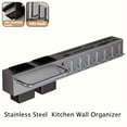 thumbnail image 7 of Stainless Steel Kitchen Wall Organizer – Multi-Function Utensil Rack with Holders & Hooks for Spatulas, Knives & Flatware Space-Saving Countertop Storage, 7 of 7