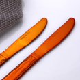 thumbnail image 4 of Dinner Knives, 12-piece Stainless Steel Dinner Knives, Redutter Knives, Flower Edge Table Knives Classic Flatware Set, Knives for home, Kitchen or Restauran, 8.6 Inches -Red, 4 of 7
