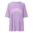 thumbnail image 3 of Graphic Tees for Women T-Shirts Casual Oversized Graphic Tops for Summer Short Sleeve Basic Tees for Everyday Wear Purple S, 3 of 3