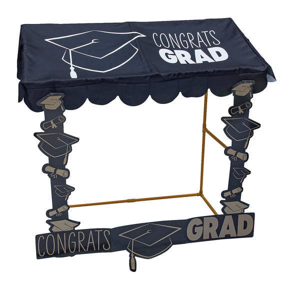 Fun Express 55 1/2" x 54" Graduation Black Tabletop Hut with Frame - 6 Pieces