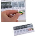 thumbnail image 2 of (2 veces al día) Organizador de pastillas semanal - 7 días - mañana y noche - organizador de pastillas para medicamentos y vitaminas, apertura a presión - Blanco y negro, 2 of 5