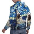 thumbnail image 6 of Picia Vintage Starry Sky Shark Pattern Casual Men's Hoodie - Lightweight Hooded Sweatshirt with Kangaroo Pocket, Comfortable Pullover for Everyday, Travel-4X-Large, 6 of 7