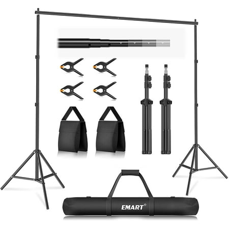EMART 10 x 7 Ft Photo Backdrop Stand   Adjustable Photography Muslin Background Support System Stand for Photo Video Studio