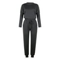 thumbnail image 3 of Women Casual Tracksuit 2 Piece Pullover Top and Elastic Waistband Pant Women Tracksuit Sets, 3 of 4