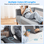 TOPVISION Fast Charge Cable, 2Pack [6FT Fast Charging Cables] 3.1A Nylon Braided Type-C Charger Bundle for iPhone 15/16, Samsung Galaxy S23/S24, Pixel 7/8, Moto G Power & Android Devices​​