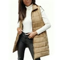 thumbnail image 4 of HongQid Long Womens Puffer Vest Winter Sleeveless Puffy Jacket Lapel Warm Quilted Vest, 4 of 8