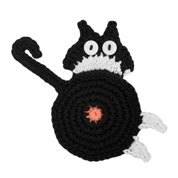 Regalos de gatos para amantes de los gatos Posavasos de gato tejidos, creativos y lindos, posavasos aislantes, posavasos para café y té, regalos de escritorio