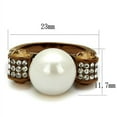 thumbnail image 2 of Luxe Jewelry Designs Women's Coffee Light Plated Stainless Steel Ring with Synthetic White Pearl -, 2 of 4