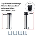 thumbnail image 4 of Patas de Muebles de 7 Pulgadas, Pies de Acero Inoxidable, Reemplazo de Patas para Sofá, Armarios, Estantes, Altura Ajustable, 4 Pcs, 4 of 7