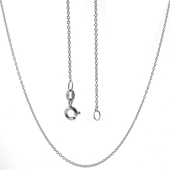 Gem Stone King 925 Sterling Silver Cable Chain 18 inch Necklace with Spring Ring Clasp