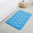 thumbnail image 1 of Oval Shaped Design Embossed Solid Color Memory Foam Soft Bathroom Rug Non-Slip PVC Backing, 1 of 6