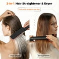 thumbnail image 3 of 2-in-1 Wet to Dry Hair Straightener & Dryer, Ionic Airflow Air Straightener Flat Iron with LCD Display & Auto-off, No Heat Damage, Black, 3 of 7