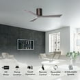 thumbnail image 2 of Matthews Fan Company IR3H-BB-BW-60 Irene 60" Brushed Bronze Hugger Ceiling Fan with 3 Barn Wood Blades, Remote and Wall Control, Indoor/Outdoor Damp Rated, 2 of 6