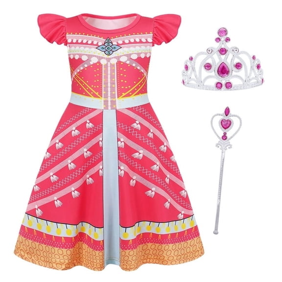 Benylion Girls Princess Dress Aladdin Pink Jasmine Costume Birthday Party Outfits Halloween Costumes for Kids Princess Clother for 9-10 Years