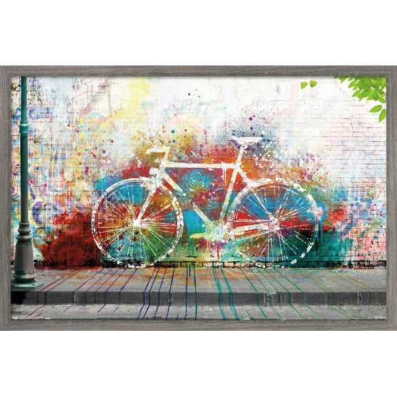 Ghost Bike Wall Poster, 22.375" x 34", Framed