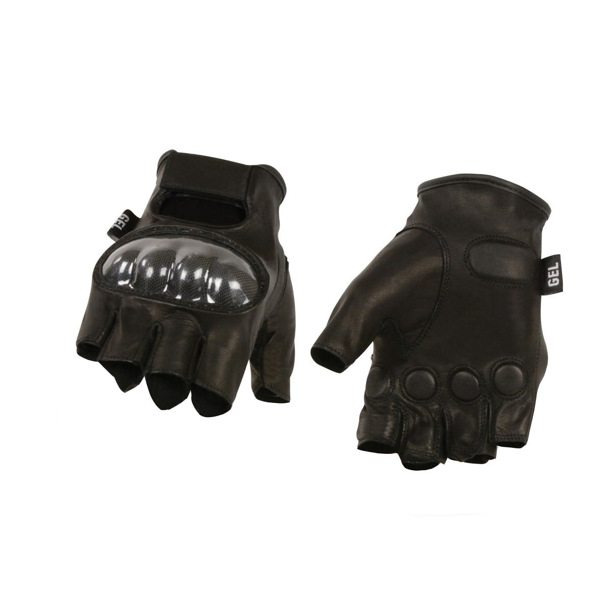 3X-Large Milwaukee Leather SH217 Men's Black Leather and Mesh Fingerless Gloves 