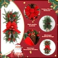 thumbnail image 2 of Christmas Swags Garland Swag, 24 Inch Teardrop Prelit Cordless Red Style, 3pcs, Ideal for Door Stairway Home Festive Decor, 2 of 6