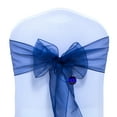 thumbnail image 2 of mds Pack of 100 Organza Chair Sash Bow Sashes for Wedding Decoration -Navy Blue, 2 of 7