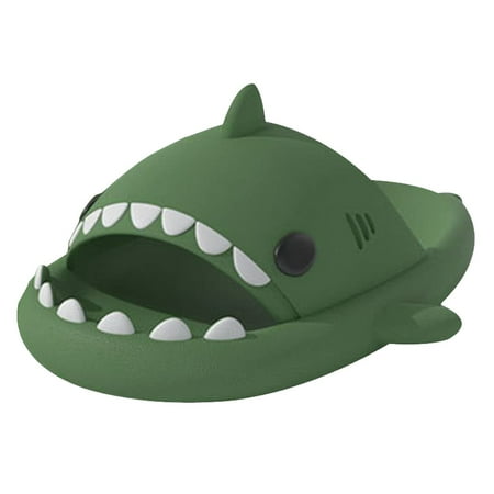 

nsendm Sandals for Women Wedge Slippers Cute Shark Slippers For Women Men Slip Novelty Open Scuff Slippers for Women Shoes Army Green 45