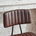 thumbnail image 4 of Set of 2 Industrial Bar Stools Counter Height Chairs PU Leather Upholstery Metal Frame Backrest Chairs Footrest for Kitchen Island Dining Room Home, 4 of 14